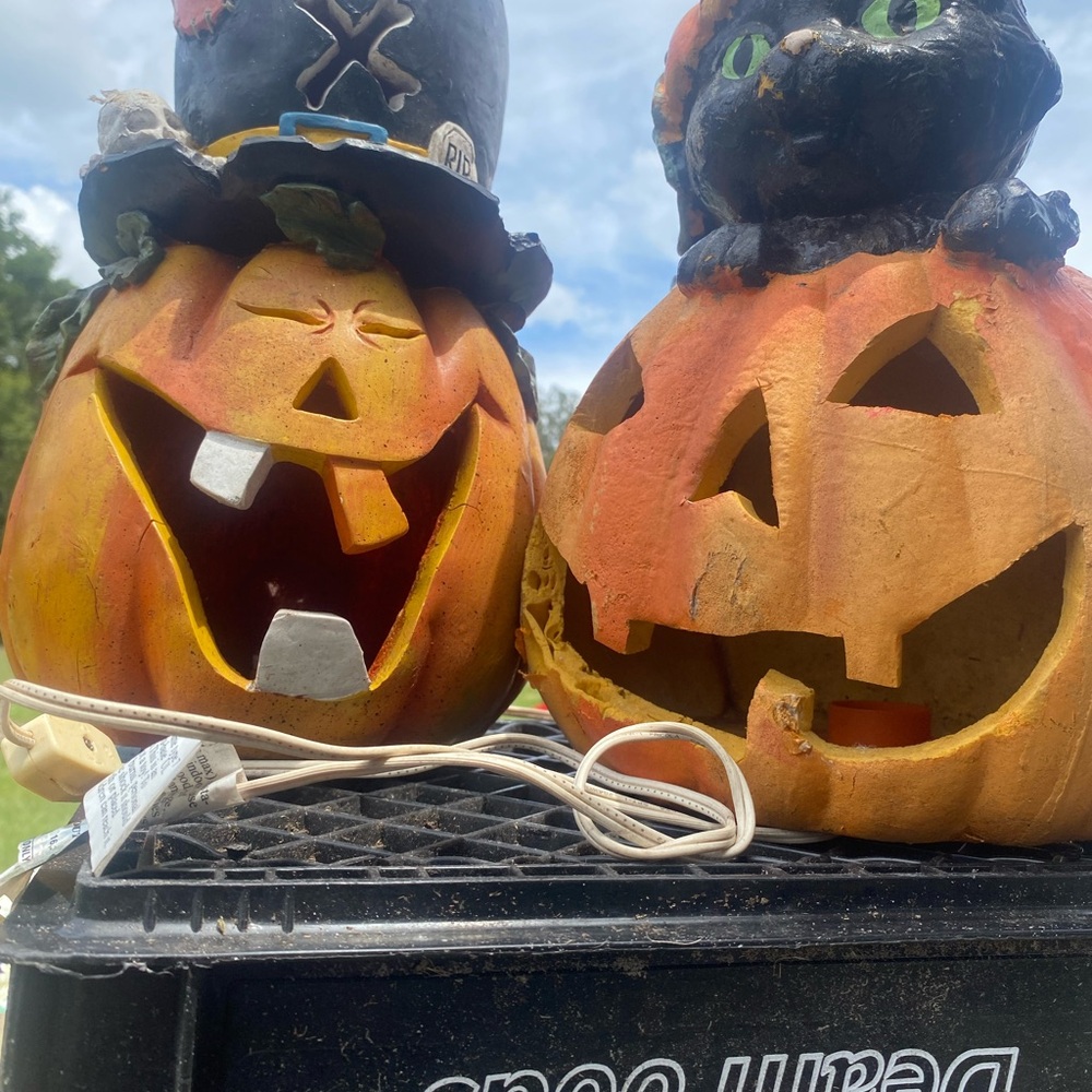 Unique Vintage Halloween Pumpkin Decor Set